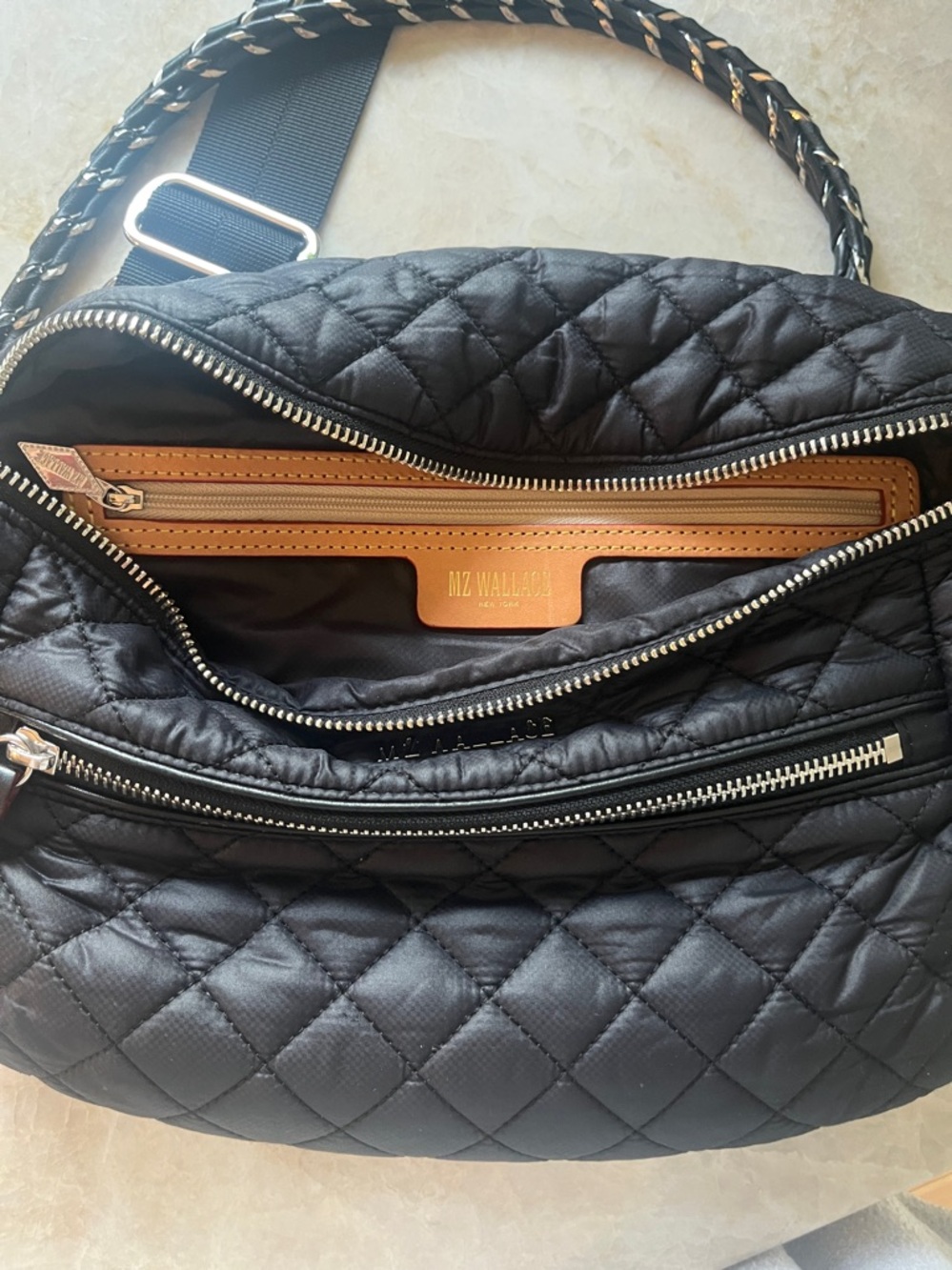 MZ Wallace Quilted Black Crosby Sling - Picture 10 of 14